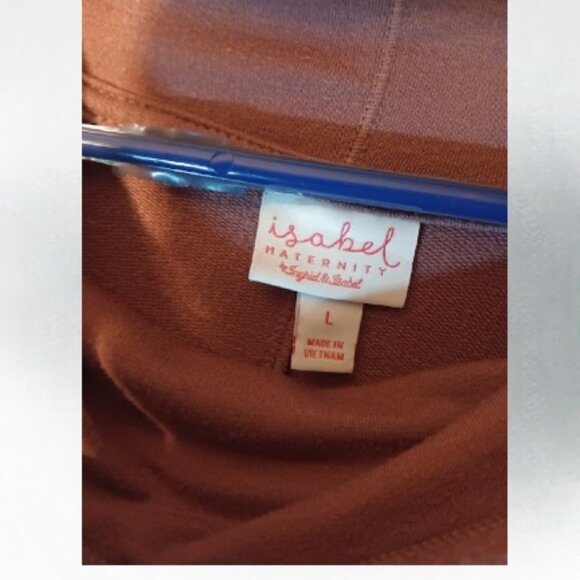 INGRID + ISABEL Women's Maternity Cowl Neck Brown Tunic Sweater Size L - Picture 2 of 3